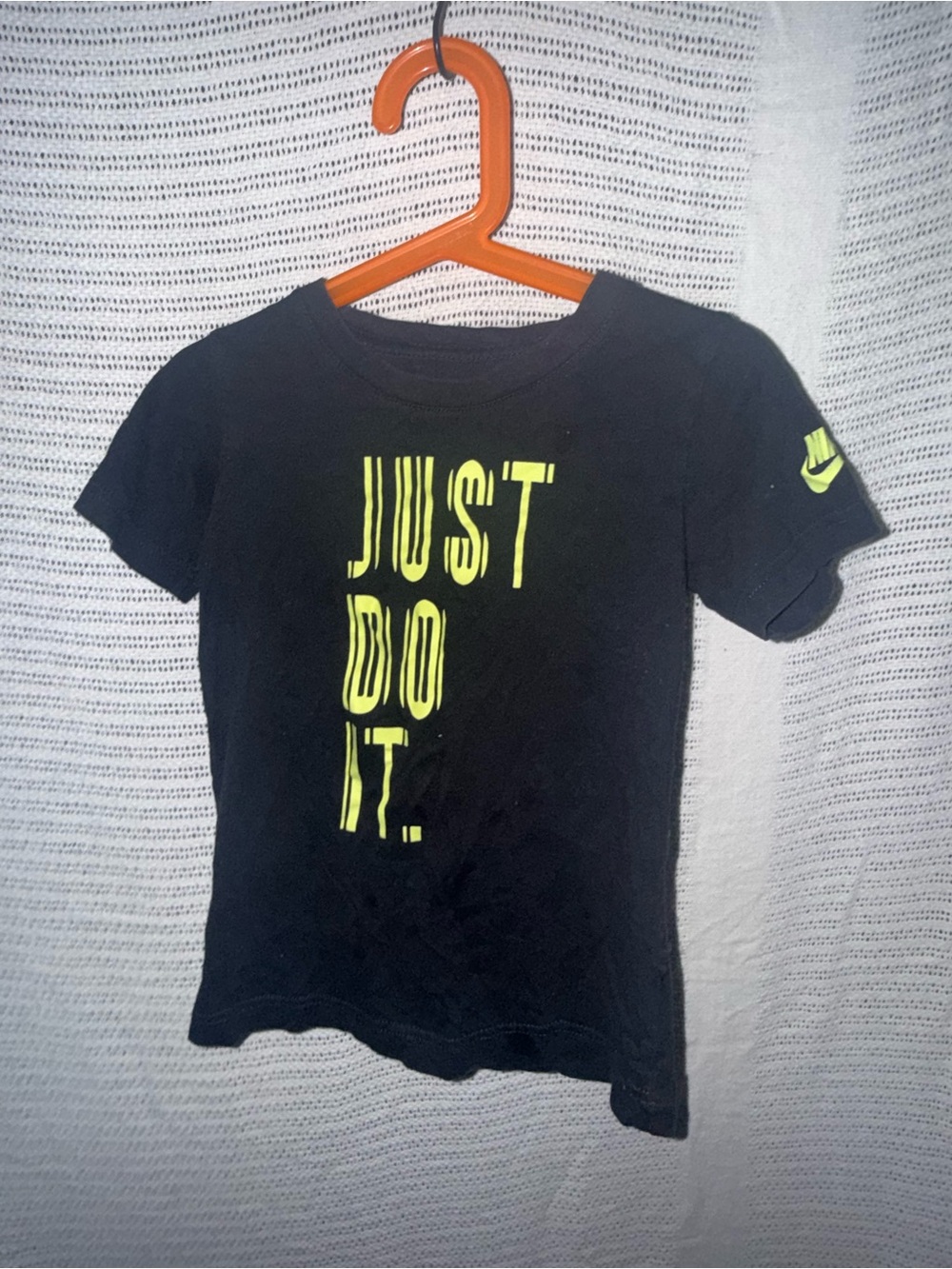Nike Black Tee with Neon Yellow "Just Do It" Graphic